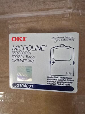OKI Microline 52104001 Black Ribbon Cartridge for 380/390/391/OKIMATE 240