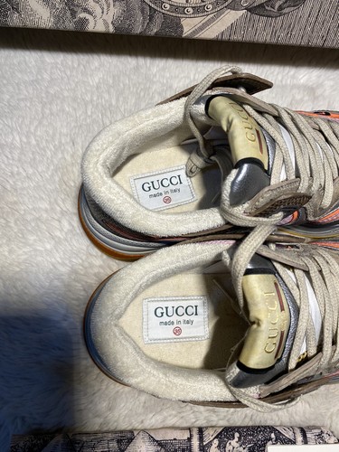 Pre-owned Gucci Authentic  Ultrapace Sneakers Size 35 In Pink