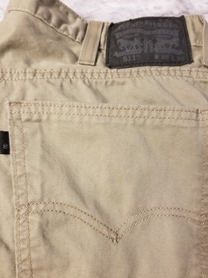 对于出售 Levis 511 Slim Fit Jeans Sz 38x30 Khaki Tan Pants