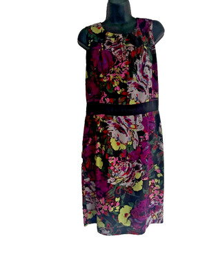 CLEMENTS RIBEIRO PORTOBELLO  Special Occasion  DRESS Size UK L Purple  Multi VGC
