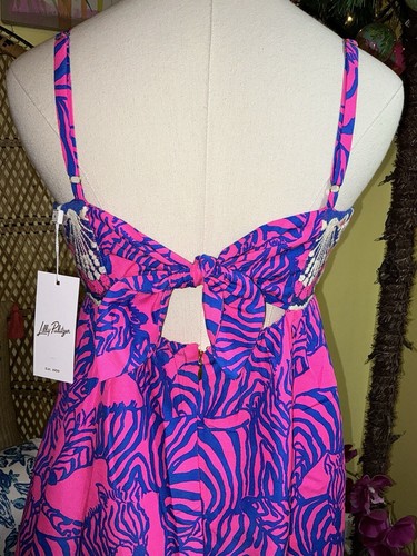 Pre-owned Lilly Pulitzer Bernadetta Maxi Dress Passion Fruit Pink Wild Nights Size 6