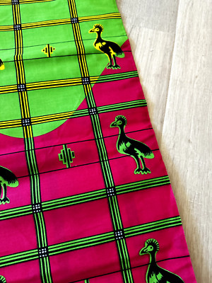 Dutch Wax Block Prints Vlisco Holland 100% Cotton 6 Yards Unique Print Fabric