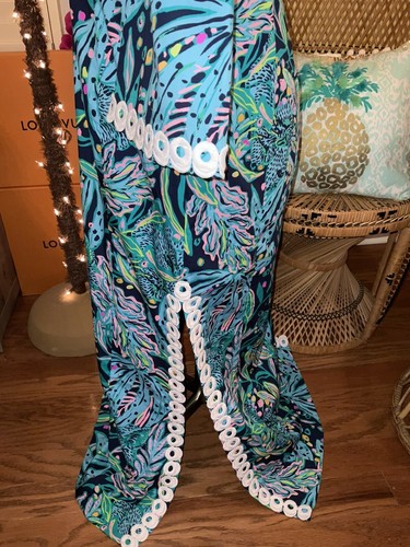 Pre-owned Lilly Pulitzer Shealyn Maxi Caftan Catty Purrsonality Size 14 In Multicolor