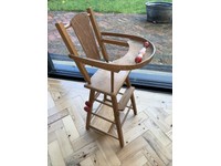 vintage wooden doll high chair