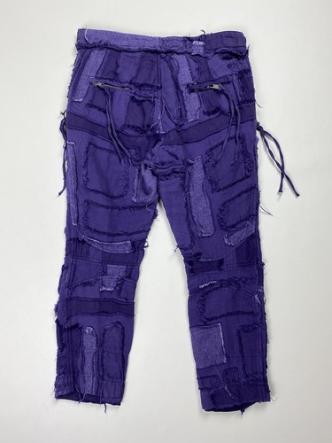 Pre-owned Haider Ackermann Ladies Patchwork Cropped Pants Trousers Size 38 / M In Purple