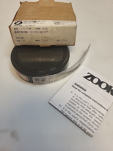 ZOOK Enterprises CF146019 Graphite Rupture Disk size 2in-150