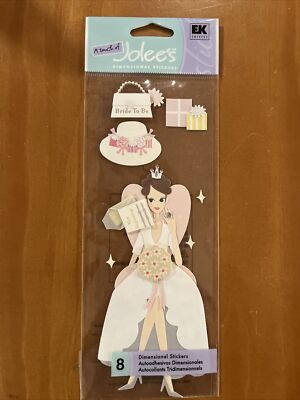 RARE JOLEES Bridal Shower BRIDE to Be Love Wedding Gift Fiancée Ring 3D Stickers