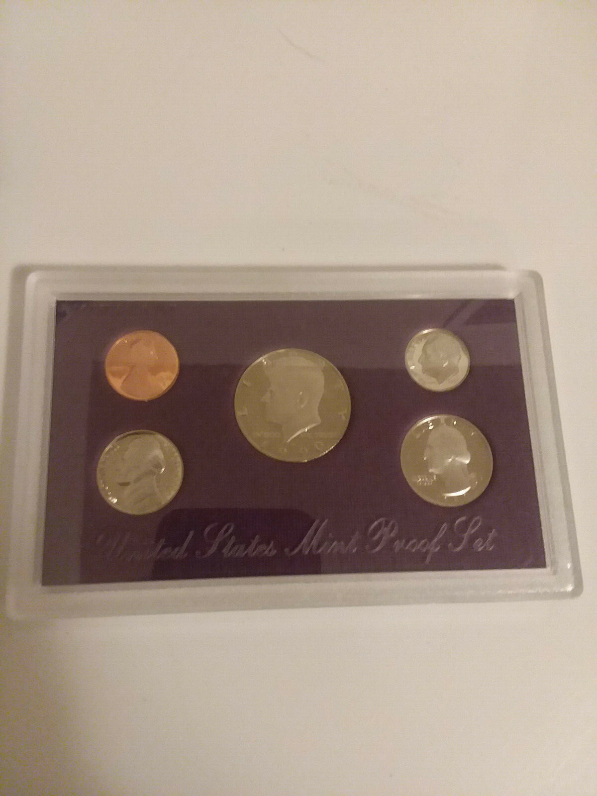 1990-S U.S. MINT PROOF SET...5 COINS...PURPLE BOX...COA