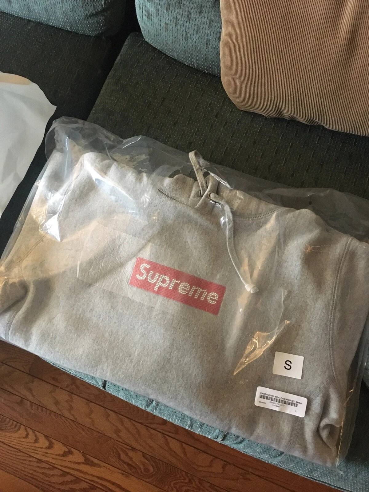 Supreme Swarovski Box Logo Hooded Sweatshirt Heather Grey Supreme Swarovski Box Logo Hooded Sweatshirt Heather Grey