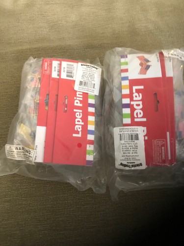 Lot Of 144 Double American Flag Lapel Pins Double USA Clutch Pins 12 Dozen