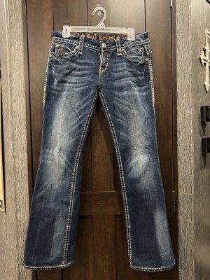Rock Revival Anja Boot Distressed Jeans 28 Long, 34 Inch Inseam