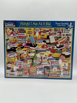 White Mountain NEW 1000-Pc Puzzle THINGS I ATE AS A KID