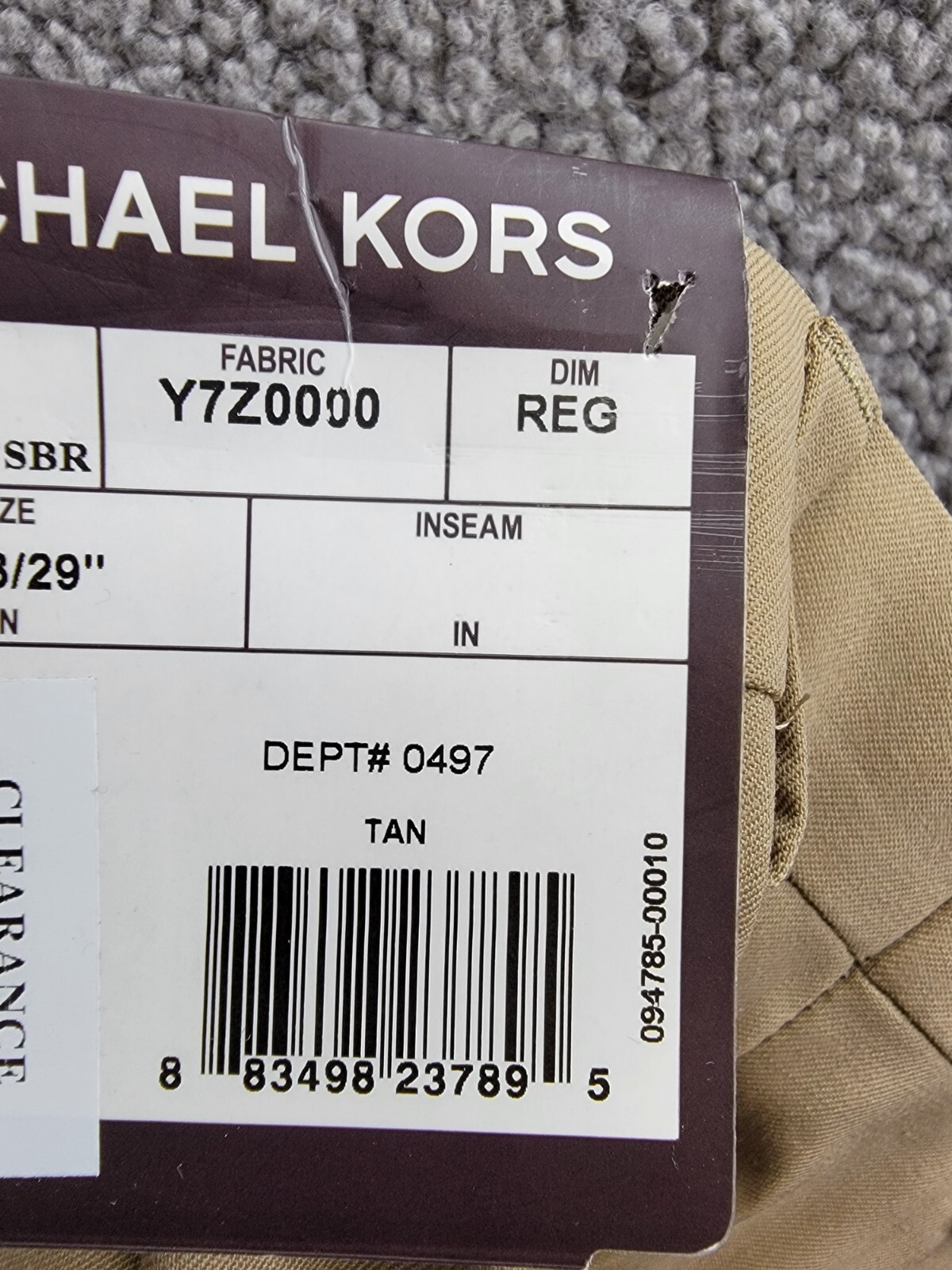 Michael Kors Wool Blend Plain Dress Pants Boys' 18R Tan Zip Button Hook & Bar - Picture 16 of 16