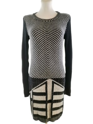 Clements Ribeiro  Size XS Navy Knee-Length Sweater Dress Cotton Long Sleeve