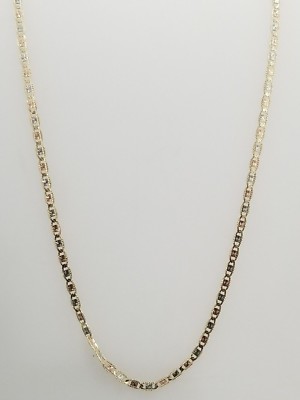 Pre-owned Necklace Real 10k Tri Tone Gold Valentino Style  Chain 2.5 Mm 24 " Inch Unisex