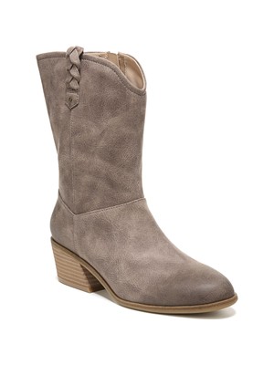Женские ботинки DR SCHOLLS с коричневой тесьмой Layla с круглым носком и блочным каблуком в западном стиле, 8 М, WC
