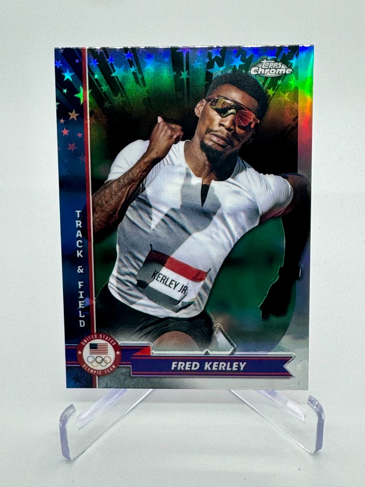 2024 Topps Chrome Olympic Team Fred Kerley Track and Field