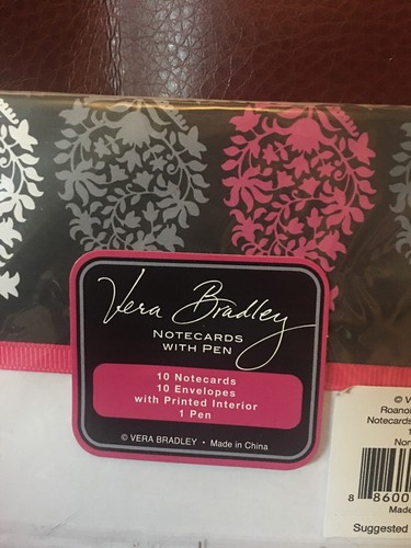 NEW Vera Bradley NORTHERN WAVES Notecards with Pen Set  (10 count) FREE SHIP
