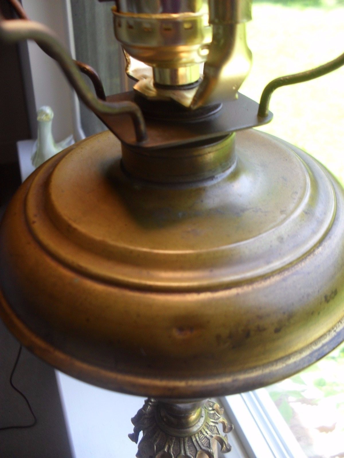 Rare Gold Painted 1843-45 Cornelia Astral Solar Whale Oil/Lard Banquet Lamp