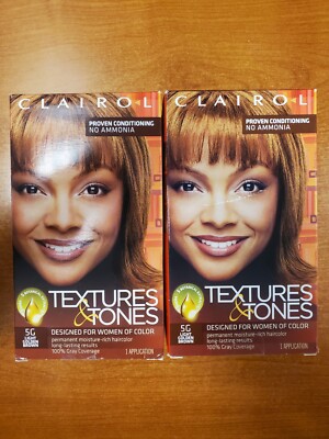 2Pk: Clairol Textures & Tones Permanent Hair Color *5G Light Golden Brown* R7P3b