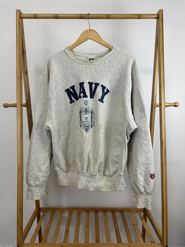 VTG US Navy Academy Naval Crest Reverse Weave Thrashed