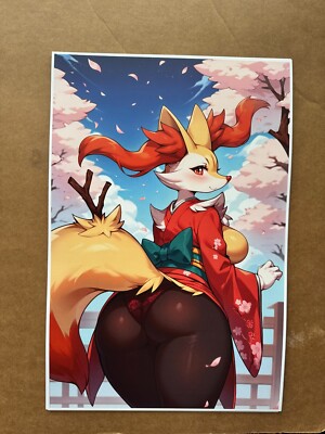Braixen | Pokemon | Kemono | Furry | Anthro Art Print Pinup [12x18]