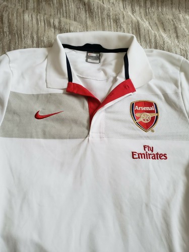Arsenal Nike Knit Polo White 2009-10 Size Medium. | eBay