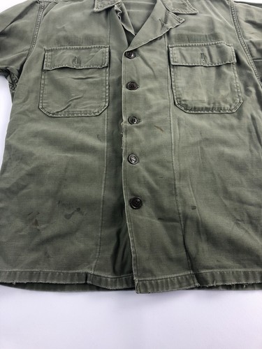 Vintage Vietnam Era US ARMY Long Sleeve Button Up Army Jacket Shirt A28