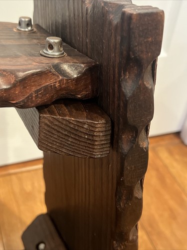 Vintage Birthing Chair Bench Stool for Midwife Tooled Leather Seat