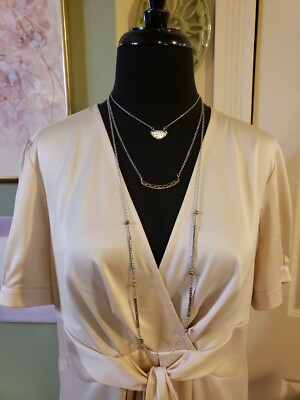 PREMIER DESIGNS DOWN TO EARTH Two-Tone Necklace, 3 Necklaces In 1 + Extender NEW
