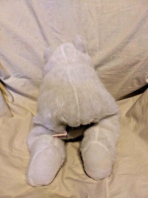 Vintage 1994 Dakin Polar Bear Plush Animal Puppet White Full Body Blue Eyes