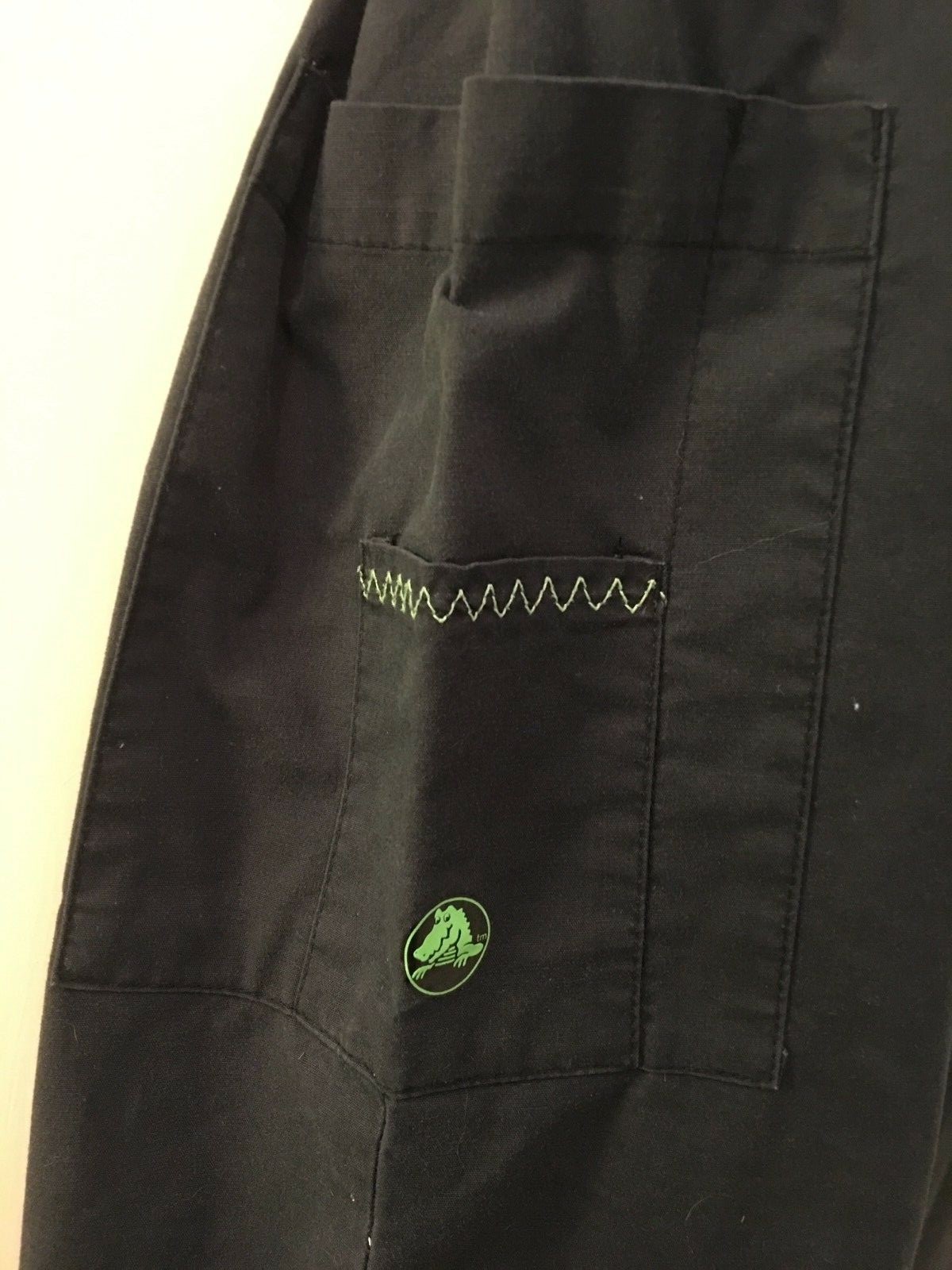 Crocs Medical Apparel Scrubs Pants Bottoms Size XS Black Green Drawstring