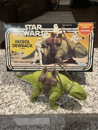 VINTAGE 1983 KENNER STAR WARS PATROL DEWBACK & BOX AMAZING
