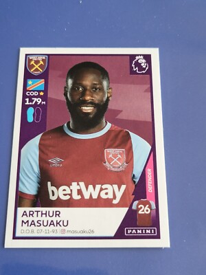 Panini Premier League 2021 Sticker Masuaku Defender West Ham #596 Unused 
