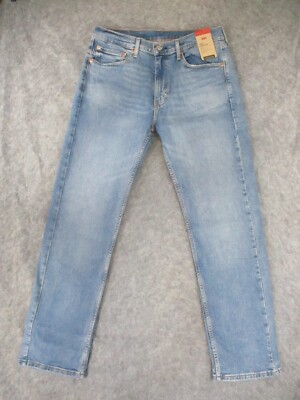 Levis 505 Jeans Mens 34x32 Blue Denim Regular Straight Leg Stretch Retro