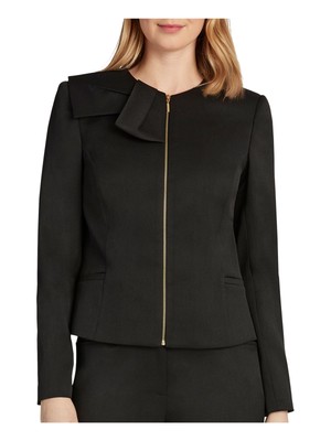 

TAHARI ARTHUR S. LEVINE Женский черный приталенный блейзер на подкладке с длинным рукавом, TSMU1WJ476