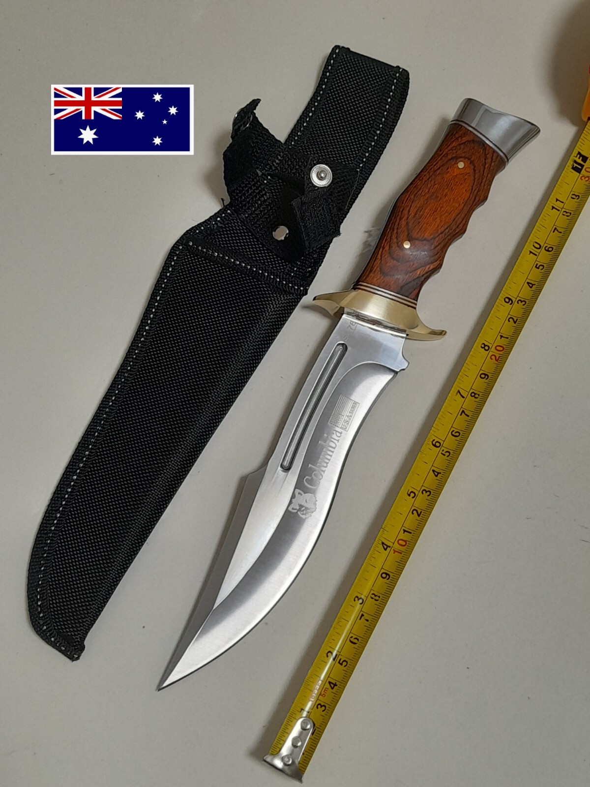 Bowie Knife Large Fixed COLUMBIA SA78 Full Tang Hunting Survival