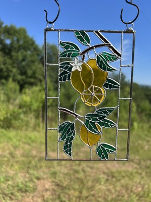 Lemon Glass Painting Stained Glass Sun Catcher Window Art
