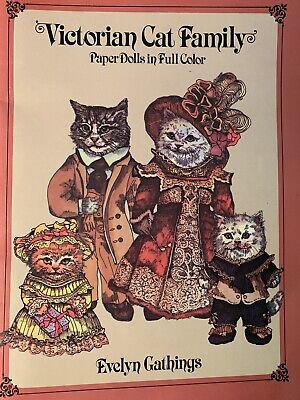 Victorian Cat Family Paper Dolls Book Antique Reproductions New Uncut Vintage 84