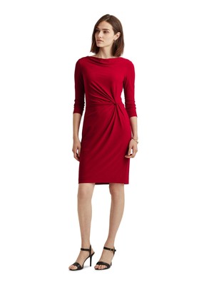 

Женское красное платье-футляр RALPH LAUREN с рукавами 3/4 выше колена, Красный