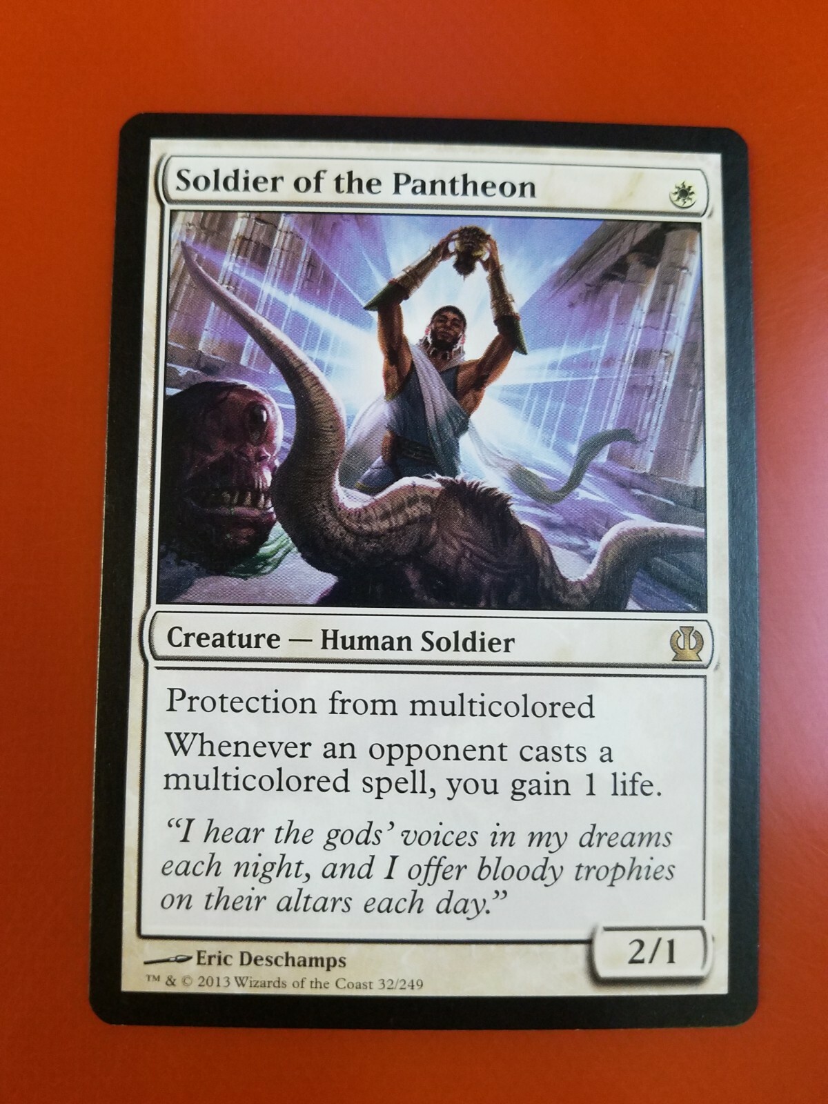 Soldier of the Pantheon 1x FOIL THS MTG Theros Rare MINT white Soldier of the Pantheon 1x FOIL THS MTG Theros Rare MINT white