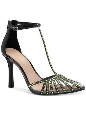 

INC Женские туфли-лодочки на молнии Sovena с черным Т-образным ремешком и стразами с острым носком на шпильке 8 м, Черный, 10014777300