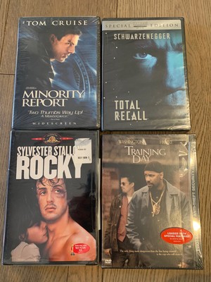 New DVD Lot Of 4 Minority Report, Total Recall, Rocky, Training Day New/Sealed