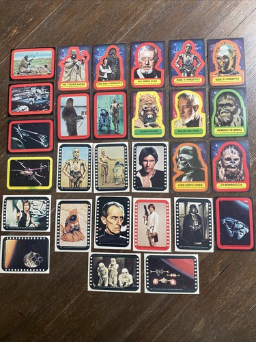 1977 Topps Star Wars Lot of 28 Sticker Cards Original No