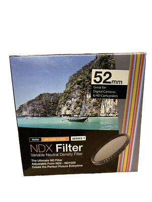 Vivitar 52mm Neutral Density Variable Fader NDX Filter ND2 to ND1000 VNDX-52
