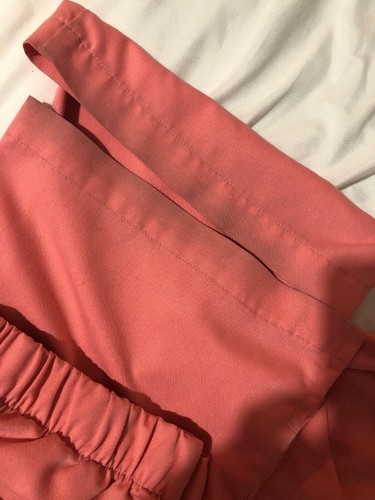 Greys Anatomy Scrub Set Coral Pink Size Medium mock wrap top &  Small pant