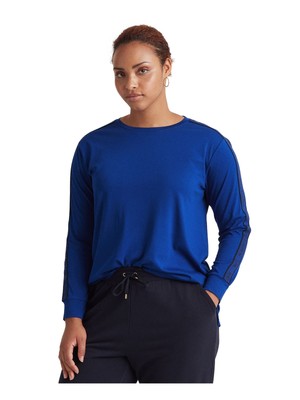 

Женский синий топ с круглым вырезом и длинными рукавами RALPH LAUREN