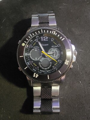 STAUER #20410 Multi Function LCD Analog Watch 