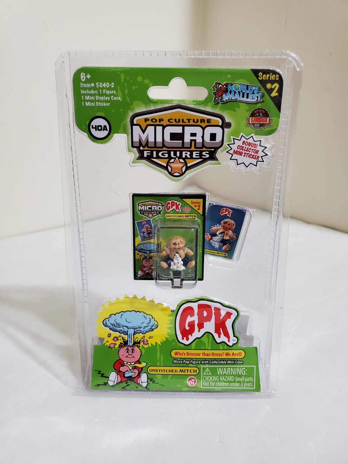 World's Smallest GPK, Garbage Pail Kids, Micro Figures Series 2 Damaged Don