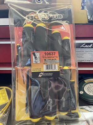 Bondhus 13pc Ball End Hex Screwdriver Set SAE Standard Inch .050 - 3/8 USA 10637